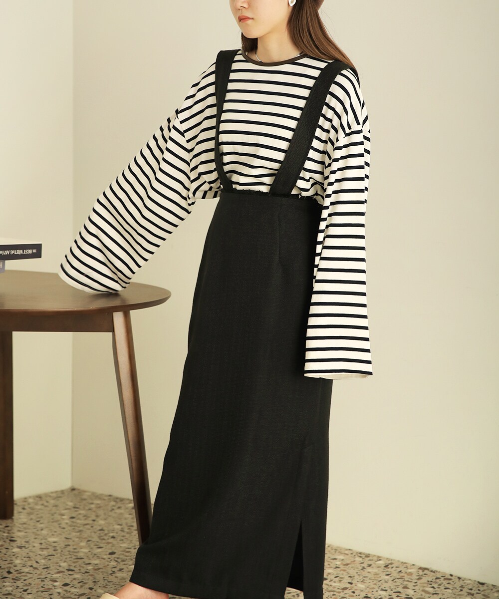 フロッキー花柄ジャンパースカート | ブージュルード(Bou Jeloud