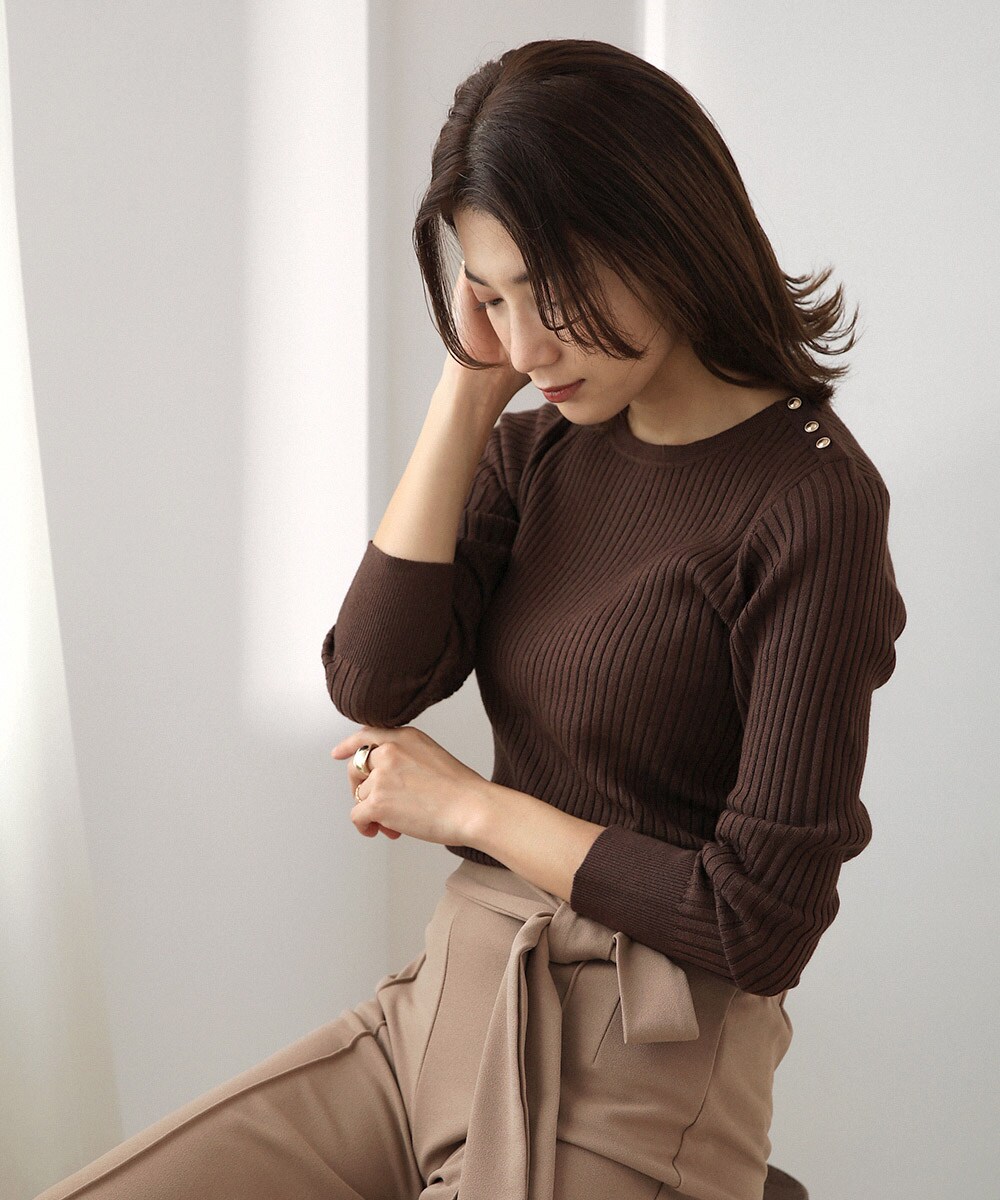 FLEN フレンu-neck rib knit リブニットカットソー