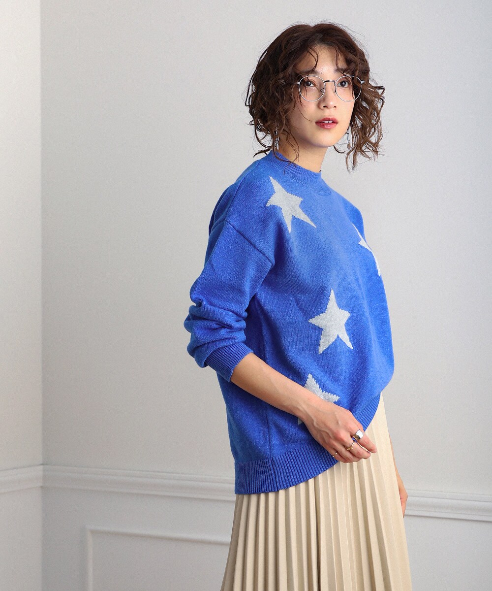 星ジャガードモックネックニットトップス | ブージュルード(Bou Jeloud