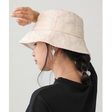 ブロックチェックバケットハット