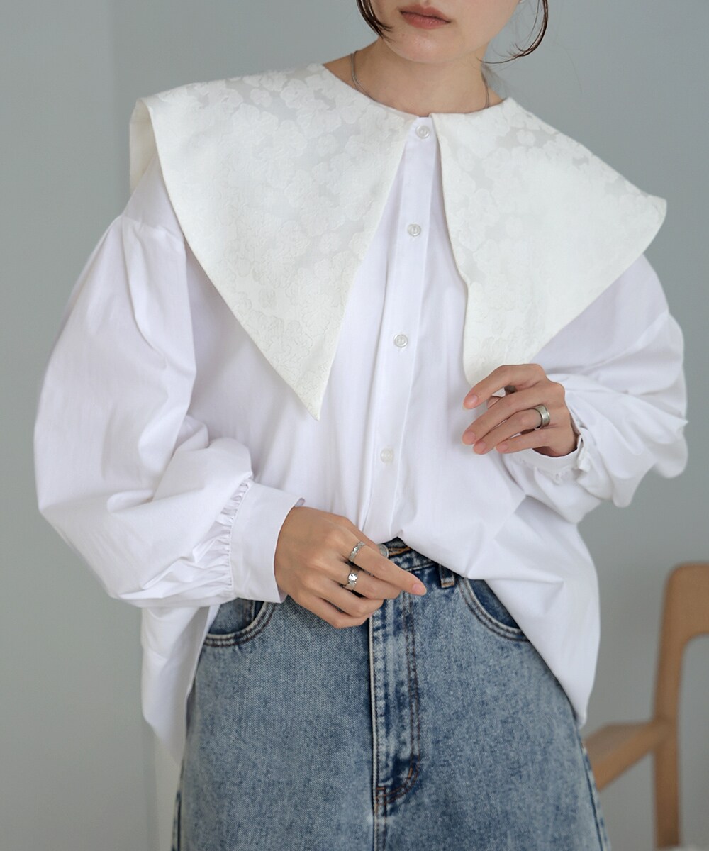 ジャガードビックカラーブラウス | バブ(Bab) | マルイウェブチャネル