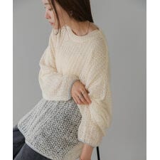 透かし編みニットトップス