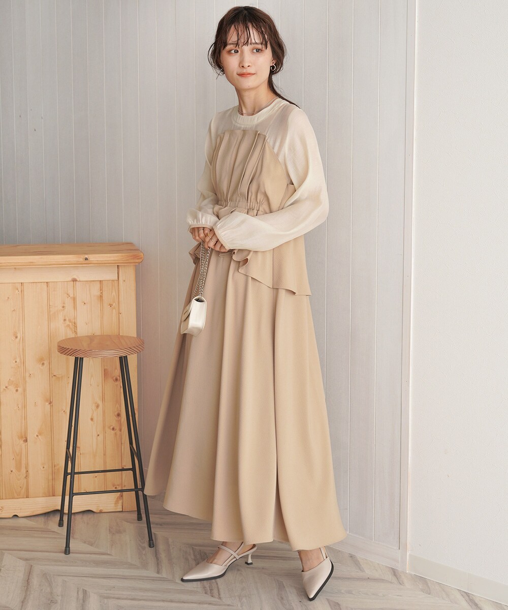 オケージョンドレス/結婚式/2サイズ展開インナー付き/裏地付き