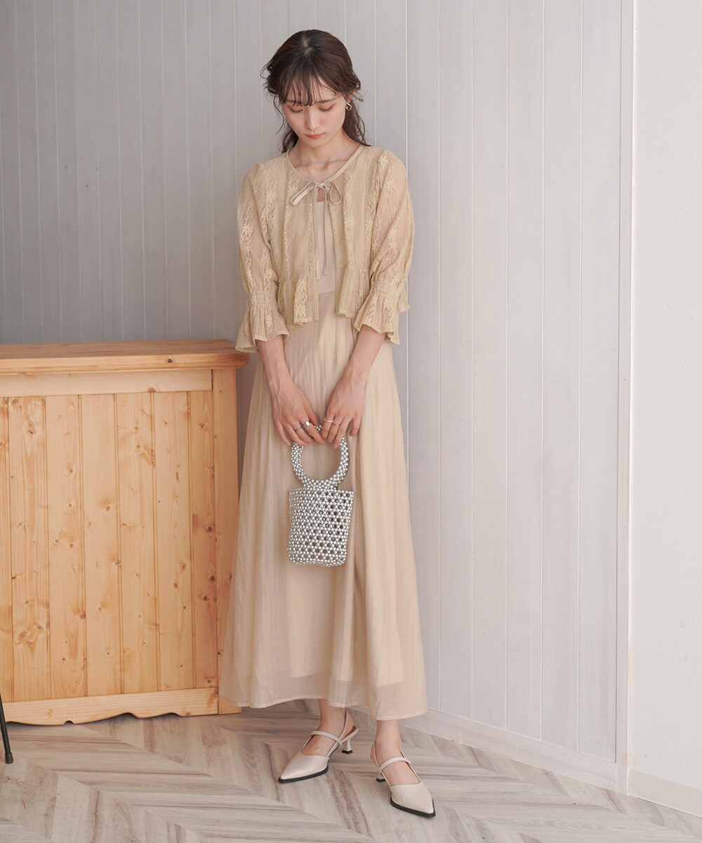 【りんごちゃん】レースボレロ付きオケージョンドレス オケージョンドレス/結婚式/2サイズ展開/SET ITEM/インナー付き