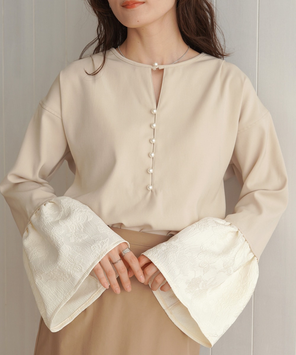 オケージョンドレス/結婚式/SET ITEM/裏地付き】袖フレア