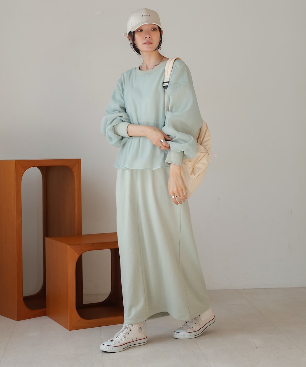 S・Mサイズ展開】ロゴシアードッキングスウェットワンピース | バブ