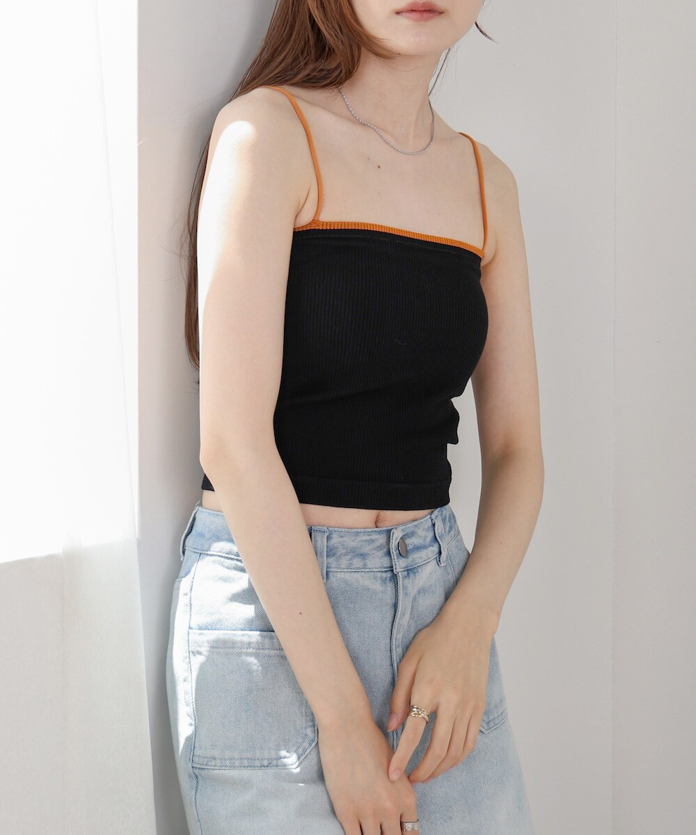 アイボリー ボタン付きキャミソール de-2135616811-ivory-