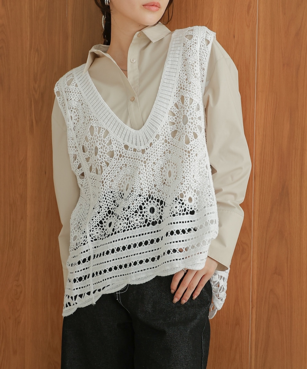 ★medama★A.P.C. TOP PALMYRE クロシェ　ベスト クロシェベストセットプルオーバー | CPCM(シーピーシーエム