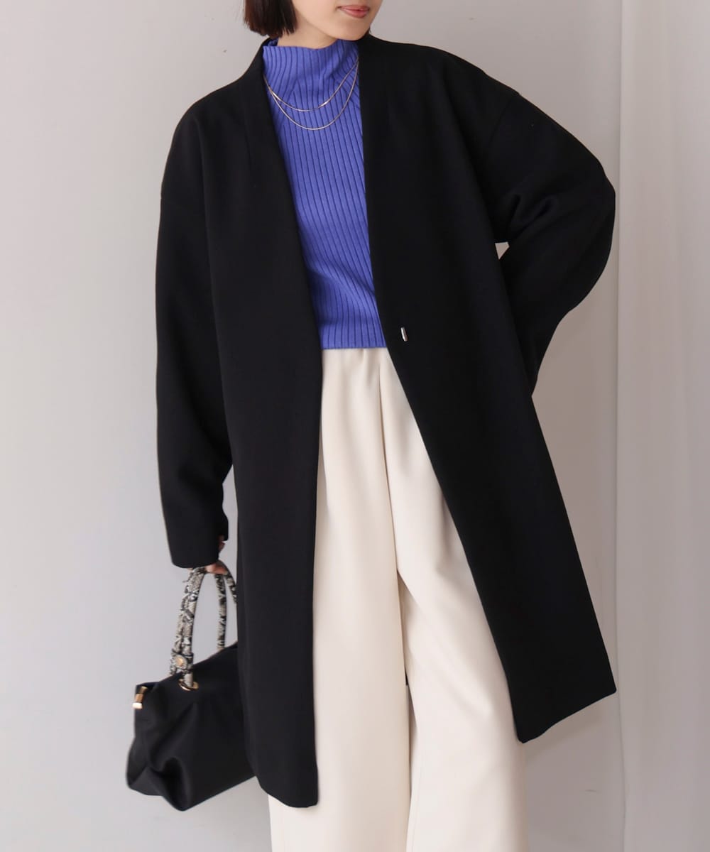 ウールライクノーカラーコート | ブージュルード(Bou Jeloud