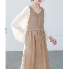 バブ(Bab)の【S・M・Lサイズ展開あり】クロシェコンビキャミワンピース