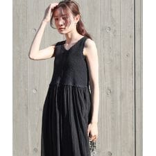 バブ(Bab)の【S・M・Lサイズ展開あり】クロシェコンビキャミワンピース