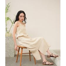 バブ(Bab)の【S・Mサイズ展開】クロシェペプラムミックス編みワンピース