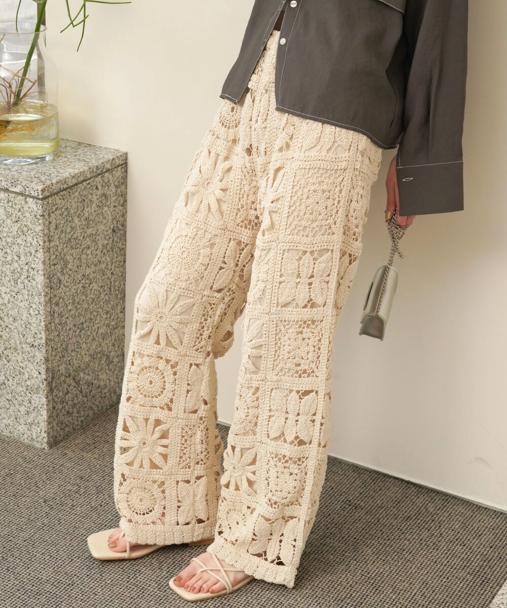 S・Mサイズ展開】クロシェニットパンツ | バブ(Bab) | マルイウェブ