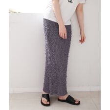 【LOOK掲載/2025SS】チュールリボンヤーン2WAYサマーニットスカート