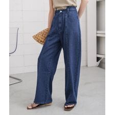 【S・M・Lサイズ展開】ウエスト切替デニムパンツ