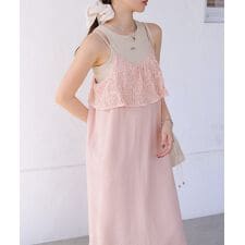 【S・Mサイズ展開あり】コード刺繍使いキャミワンピース