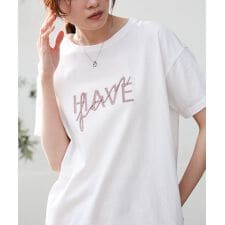 ロゴ刺繍デザインＴシャツ