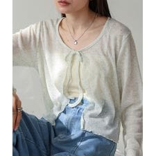 バブ(Bab)のメランジリボンカーディガン