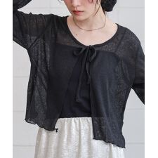 バブ(Bab)のメランジリボンカーディガン