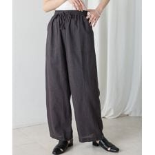 麻混ストレートパンツ