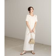 バブ(Bab)のリブカットソーレイヤード風半袖ワンピース