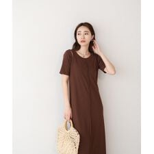 バブ(Bab)のリブカットソーレイヤード風半袖ワンピース