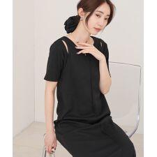 バブ(Bab)のリブカットソーレイヤード風半袖ワンピース