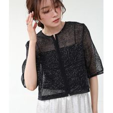 フロントホック刺繍ブラウスジャケット