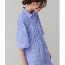 【S・Mサイズ展開】ビスチェ風シャツワンピース