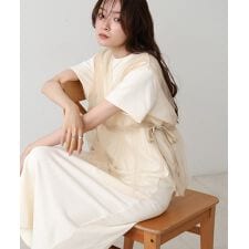 【S・Mサイズ展開】チュールドッキングスウェットワンピース