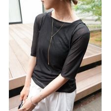 【2点セット】5分袖レイヤードセットシアーカットソー