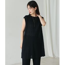 【セットアップ対応】前後2WAYウェービーメッシュニットチュニック