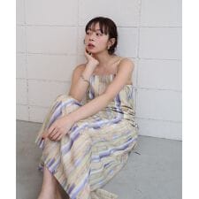 【S・Mサイズ展開】ウエストホールプリントワンピース