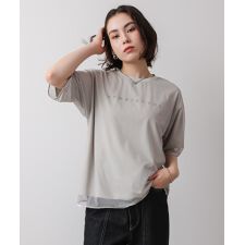 【接触冷感／吸水速乾】チュールレイヤードプルオーバー