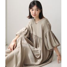袖バルーンワンピース