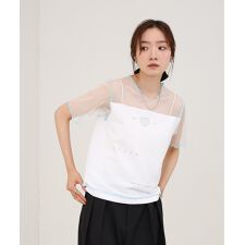 バブ(Bab)のカラーメローチュールレイヤードＴシャツ