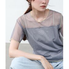 バブ(Bab)のカラーメローチュールレイヤードＴシャツ