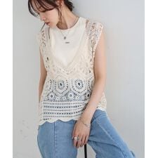クロシェ編みベスト