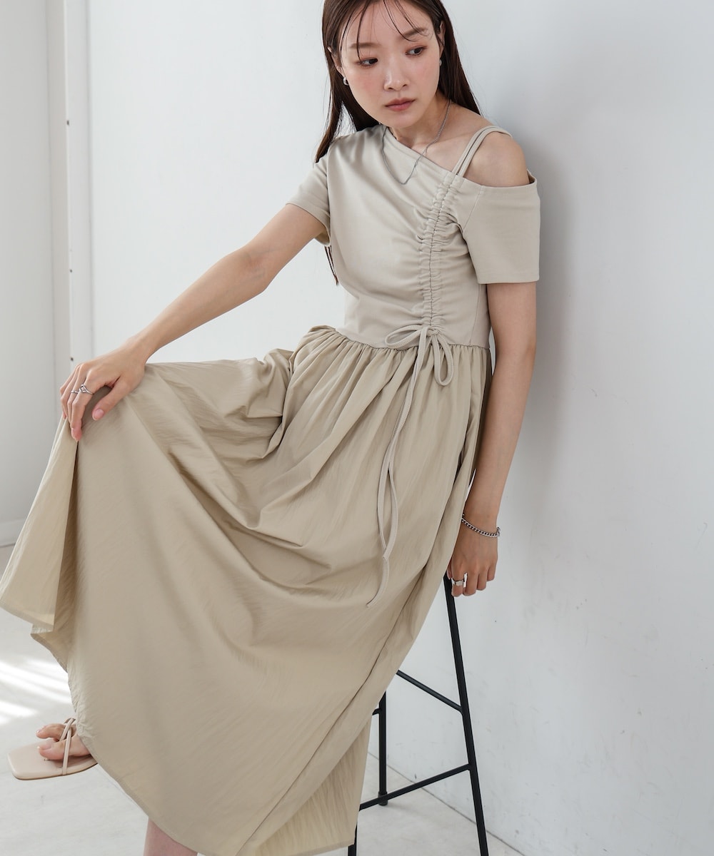⭐️美品　IENA 23SS Cotton Tドレス　ワンピース ベージュ　現行 IENA｜イエナのワンピース（ベージュ系）通販 - ZOZOTOWN