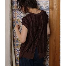 【セットアップ対応】フリンジスパンコールニットチュニック