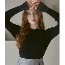 バブ(Bab)の＼大人気！／【選べるネック】【20パターン展開】シアー使い配色リブニットトップス