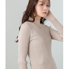 バブ(Bab)の＼大人気！／【選べるネック】【20パターン展開】シアー使い配色リブニットトップス