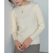 バブ(Bab)の＼大人気！／【選べるネック】【20パターン展開】シアー使い配色リブニットトップス