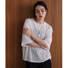 シアーベロア五分袖Ｔシャツ