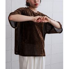 シアーベロア五分袖Ｔシャツ