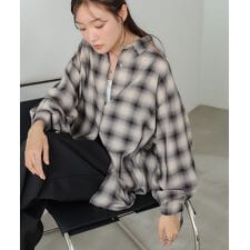 バブ(Bab)のチェックバックギャザーシャツ