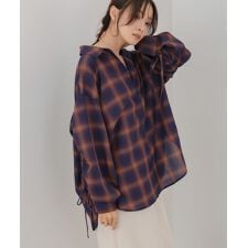 バブ(Bab)のチェックバックギャザーシャツ
