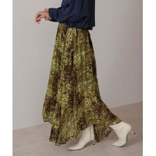 ブージュルード(Bou Jeloud)のオータムカラー柄プリーツスカート