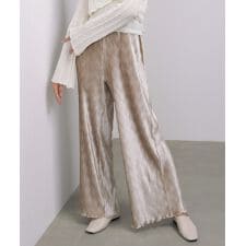 【S・Mサイズ展開】ベロアウェーブプリーツイージーパンツ