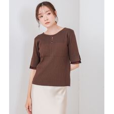 前後2WAYホールデザインニットトップス